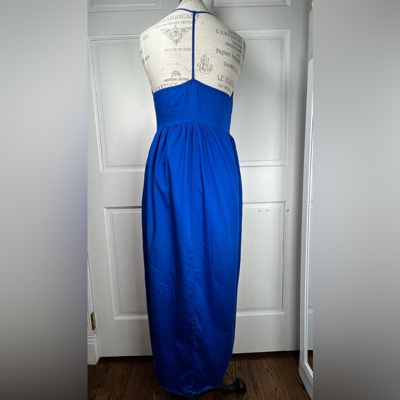 Anthropologie LACAUSA Blue T-Strap Maxi Dress With Pockets Size Small - Picture 3 of 7